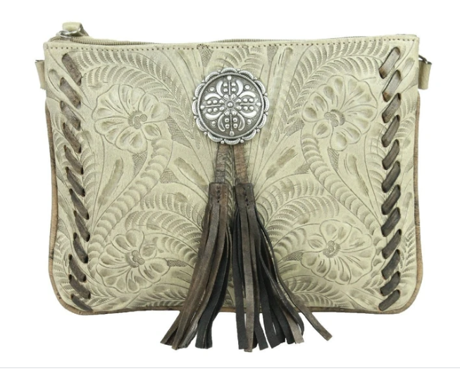 American West Lariats & Lace Collection Crossbody Multi Compartment Bag Dark Turquoise