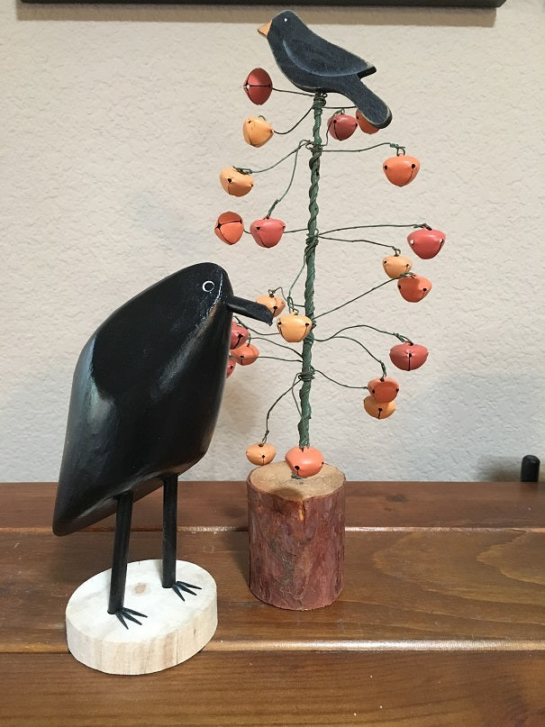 Edith John Hand Carved Medium Standing Crow Front