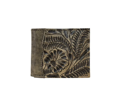American West Men's Collection Bi-Fold Wallet Distressed Charcoal