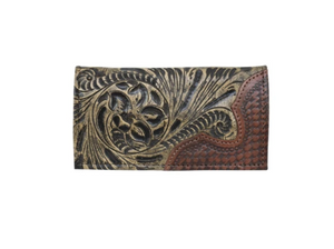 American West Men's Wallet Rodeo Style Distressed Charcoal