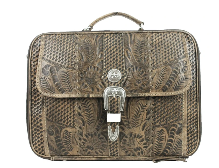 American West Handbag, Travel Retro Romance Briefcase Side View