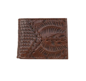 American West Men's Collection Bi-Fold Wallet Dark Brown