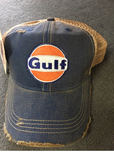 M&P Speed Shop Distressed Gulf Trucker Cap Vintage Blue