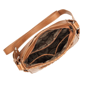 American West Handbag, Harvest Moon Collection, Crossbody Zip Top Bucket Tote, Interior View