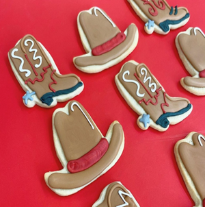 Ann Clark Cookie Cutter Cowboy Hat and Boots Cookies