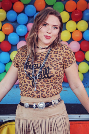 Original Cowgirl Clothing Ladies' T-Shirt Hey Y'all Leopard