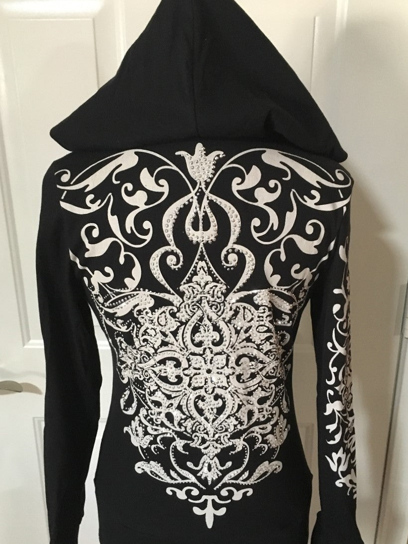 Liberty Wear Women's Hoodie Vintage Crystal Back