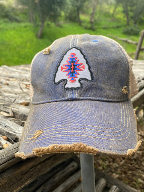 Original Cowgirl Clothing Ball Cap Kele Arrowhead Vintage Blue #2702207