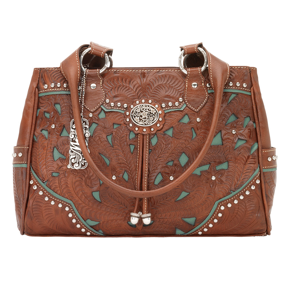 American West Lady Lace Multi Compartment Medium Brown Front