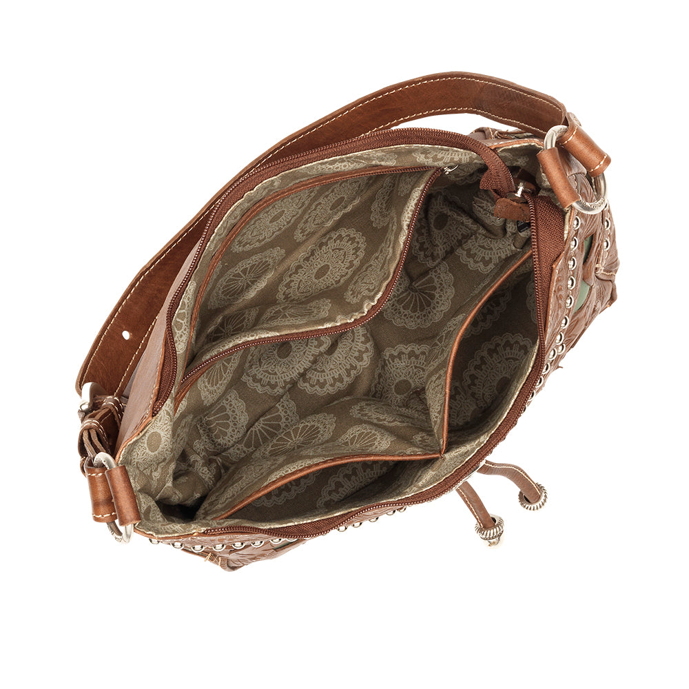 American West Lady Lace Zip Top Hobo Interior