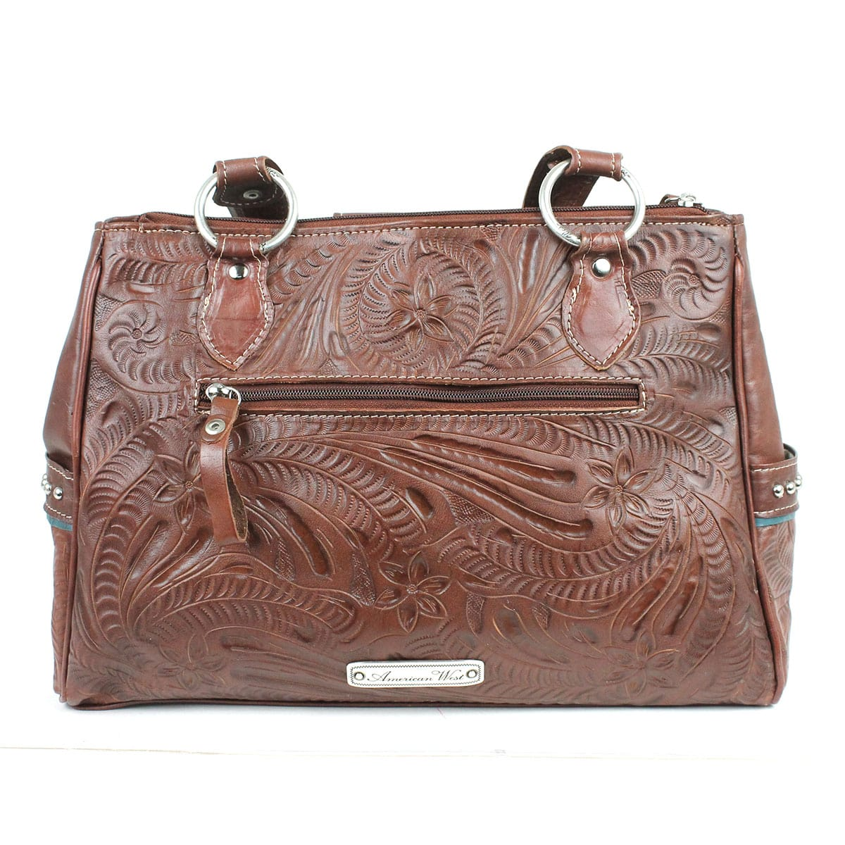 American West Lady Lace Multi Compartment Dark Brown Back