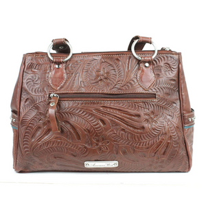 American West Lady Lace Multi Compartment Dark Brown Back
