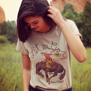 Original Cowgirl Clothing T-Shirt Let'er Go Ladies' Sizes