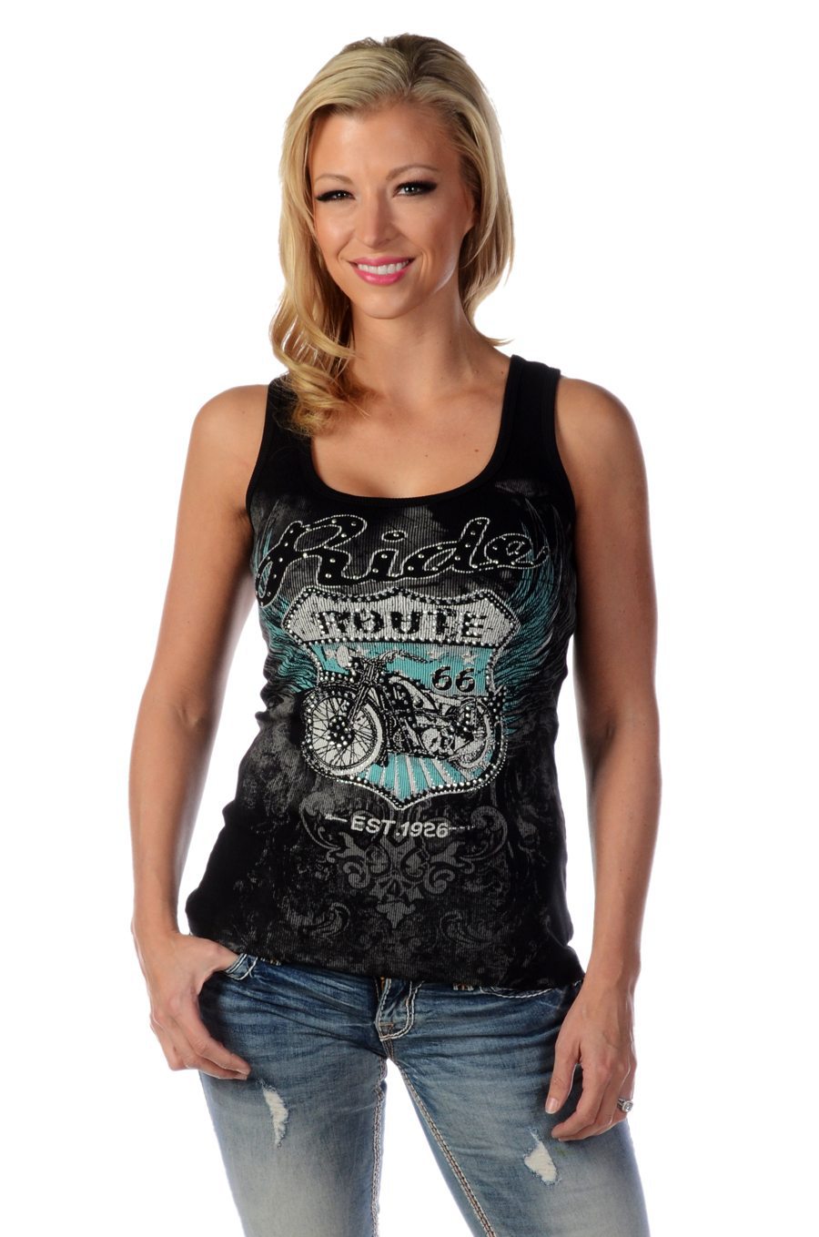Women's Liberty Wear Bikin' RT 66 Front