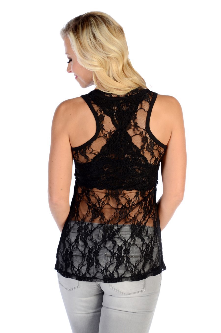 Liberty Wear Collection Tops: Tank Devilish Lace Back - OutWest Shop