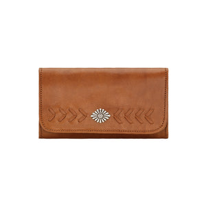 American West Mohave Collection Tri-Fold Wallet Natural Tan Front