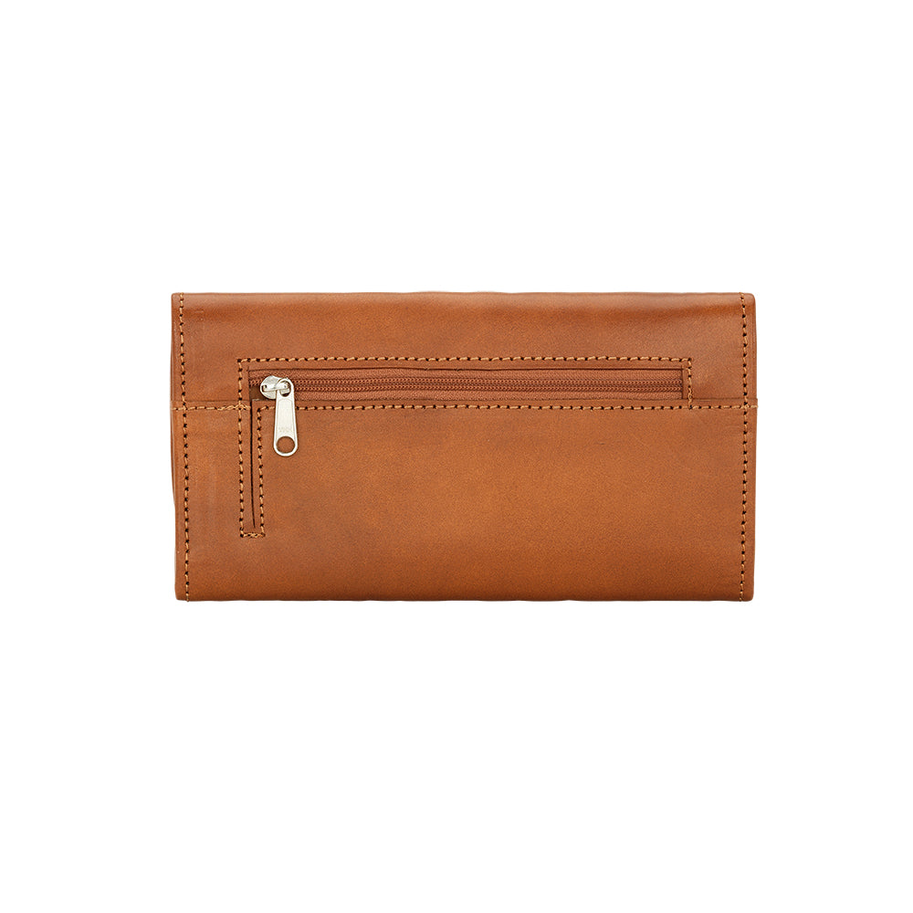 American West Mohave Collection Tri-Fold Wallet Natural Tan Back