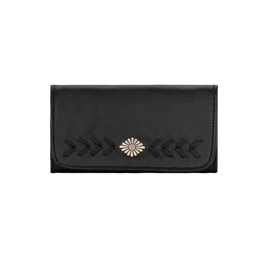 American West Mohave Collection Tri-Fold Wallet Black Front