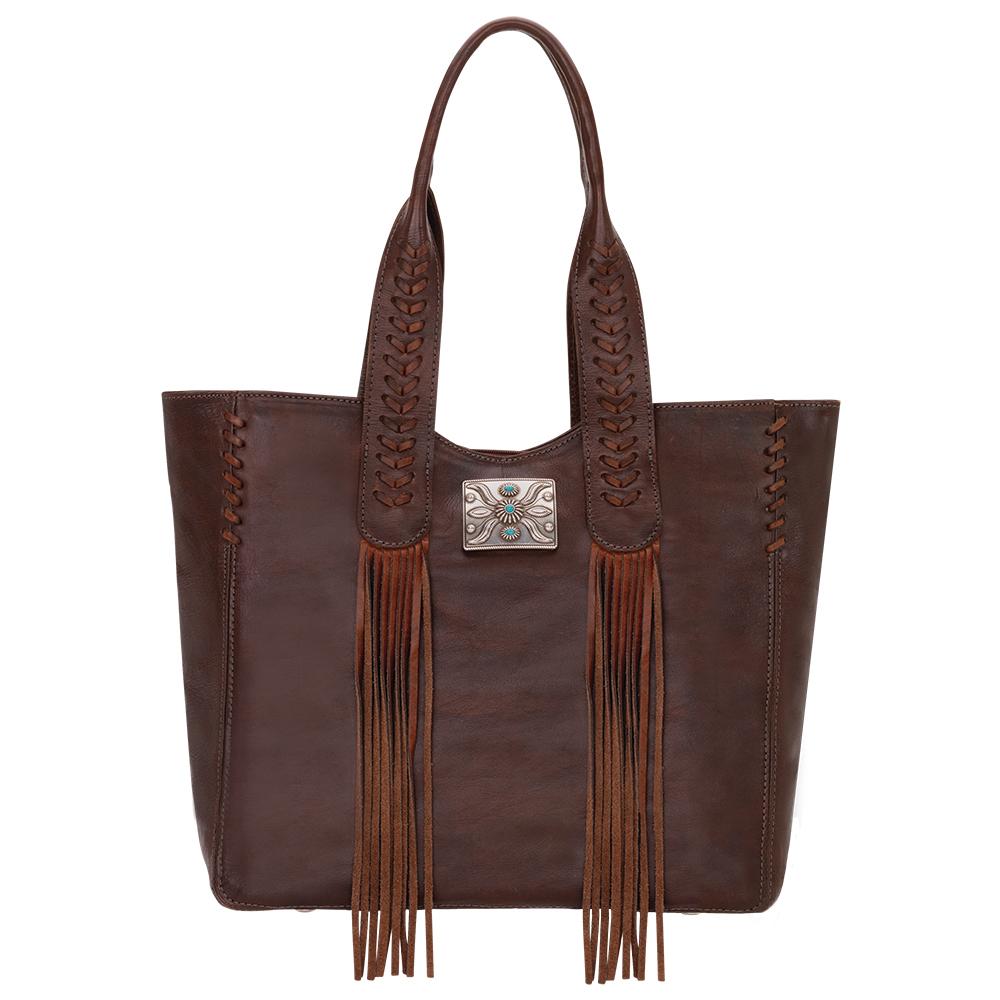 Out West Sac Shopping Tote Braided Leather Fringe – Out West