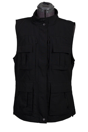 Farthest Point Collection Multi Pocket Ladies' Vest Black Front #6262
