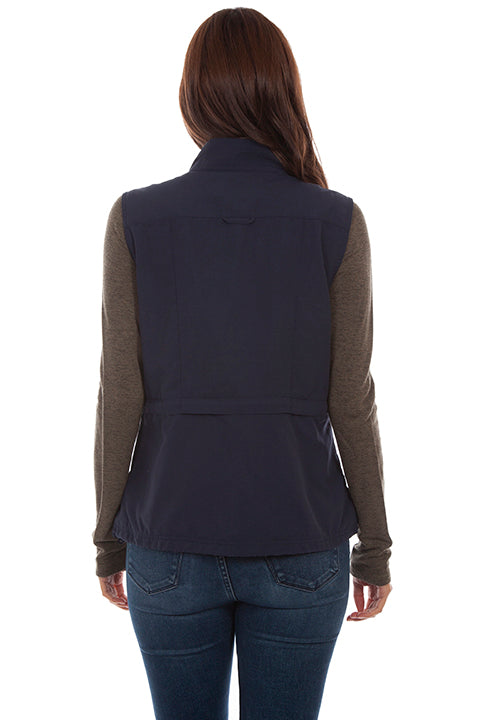Farthest Point Collection Multi Pocket Ladies' Vest Midnight Sky Back #6262