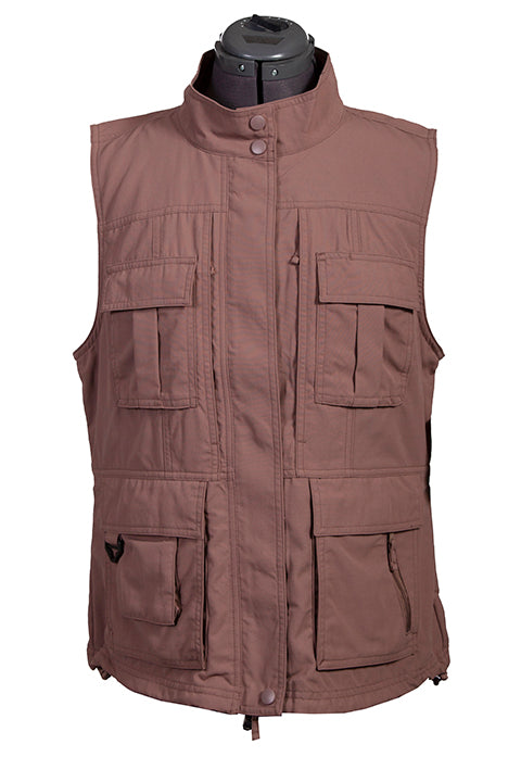 Farthest Point Collection Multi Pocket Ladies' Vest Toffee Front #6262