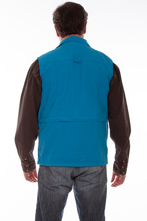 Men's Farthest Point Multi Pocket Vest Coastal backl #5262
