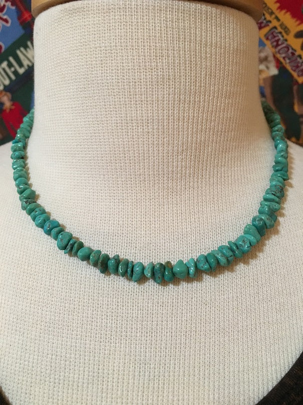 Two Grey Hills Native American Handcrafted Turquoise Set of Two Strands - One Strand