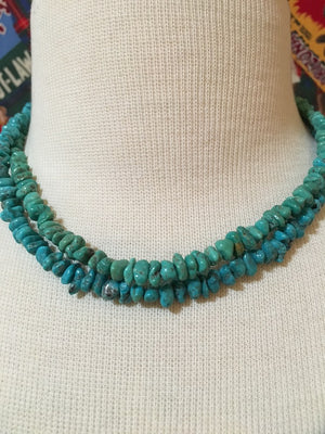 Two Grey Hills Native American Handcrafted Turquoise Set of Two Strands