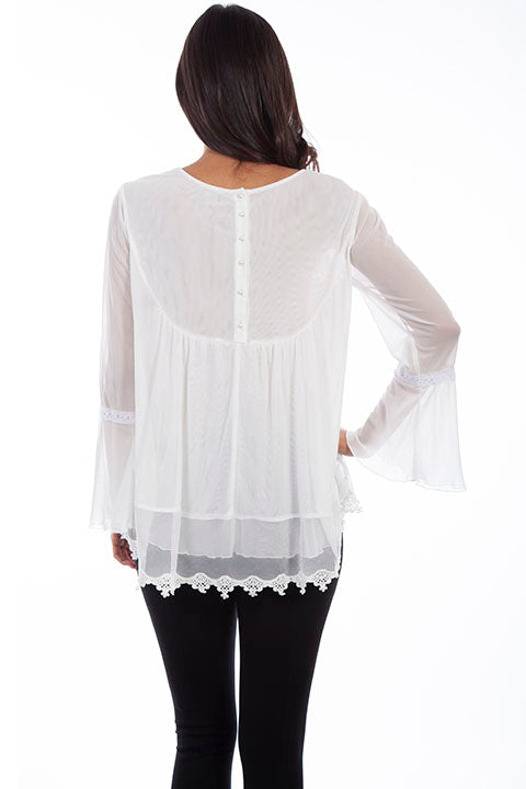 HC611 Scully Ladies' Honey Creek Tunic Lace Embroidery Front