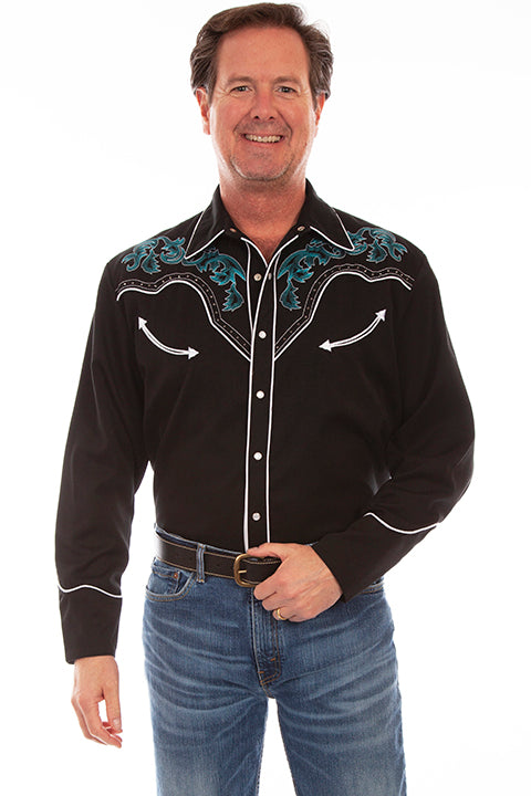 Vintage Inspired Western Shirt Scully Men s Boot Stitch with