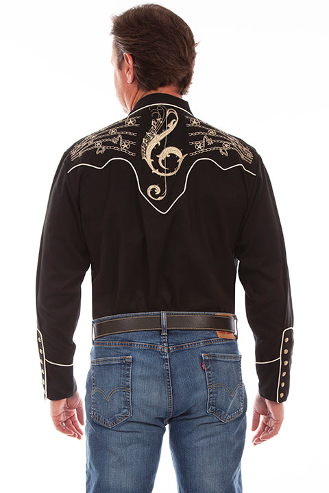 Scully Men's Vintage Inspired Star Studded Notes Back #719908