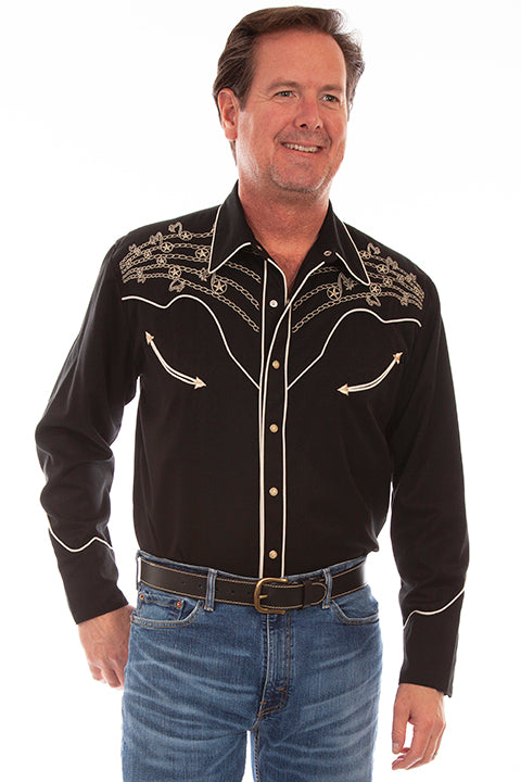 Scully Men's Vintage Inspired Star Studded Notes Back #719908