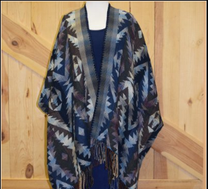 Rhonda Stark Italian Knit Shawl Aztec Ocean 