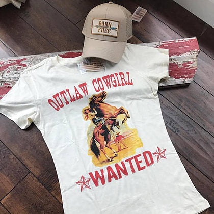 Original Cowgirl Clothing T-Shirt Outlaw Cowgirl Wanted Jr. Sizes
