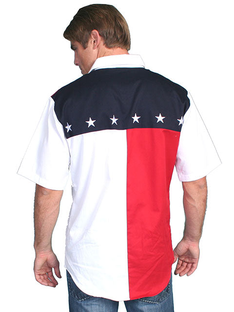 Scully Leather Co. Men's Patriotic Shirt Short Sleeves Back