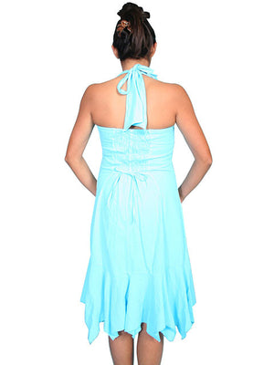 Scully Scully Womens Cantina Collection Halter Dress, Turquoise, Back View