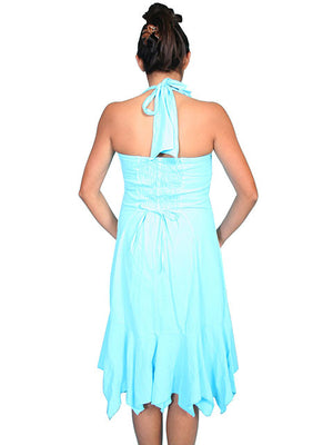 Women's Cantina Collection Dress: Halter Style with Ruffle, Turquoise - OutWest Shop Women's Cantina Collection Dress: Halter Style with Ruffle, Turquoise - OutWest Shop