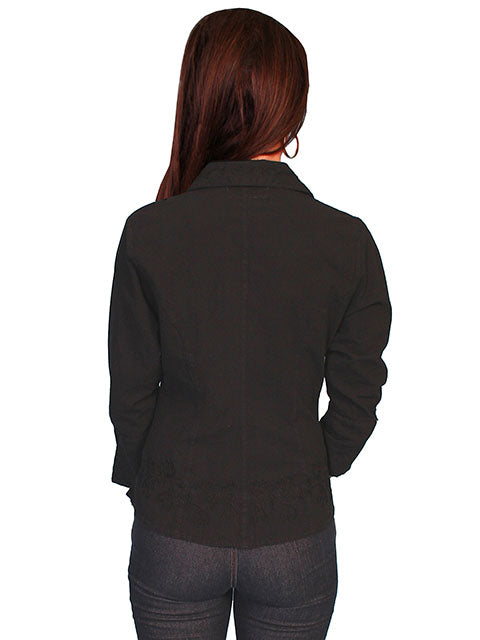 Cantina Collection 3/4 Sleeve Blouse Black Back