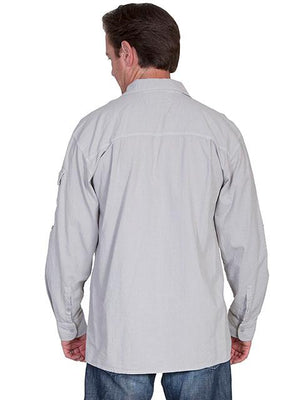 Scully Cantina Cotton Collection Men's Point Collar Gray Back