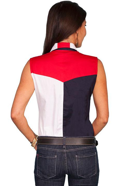 Vintage Inspired Western Scully Patriotric Womens Shirt Front View
