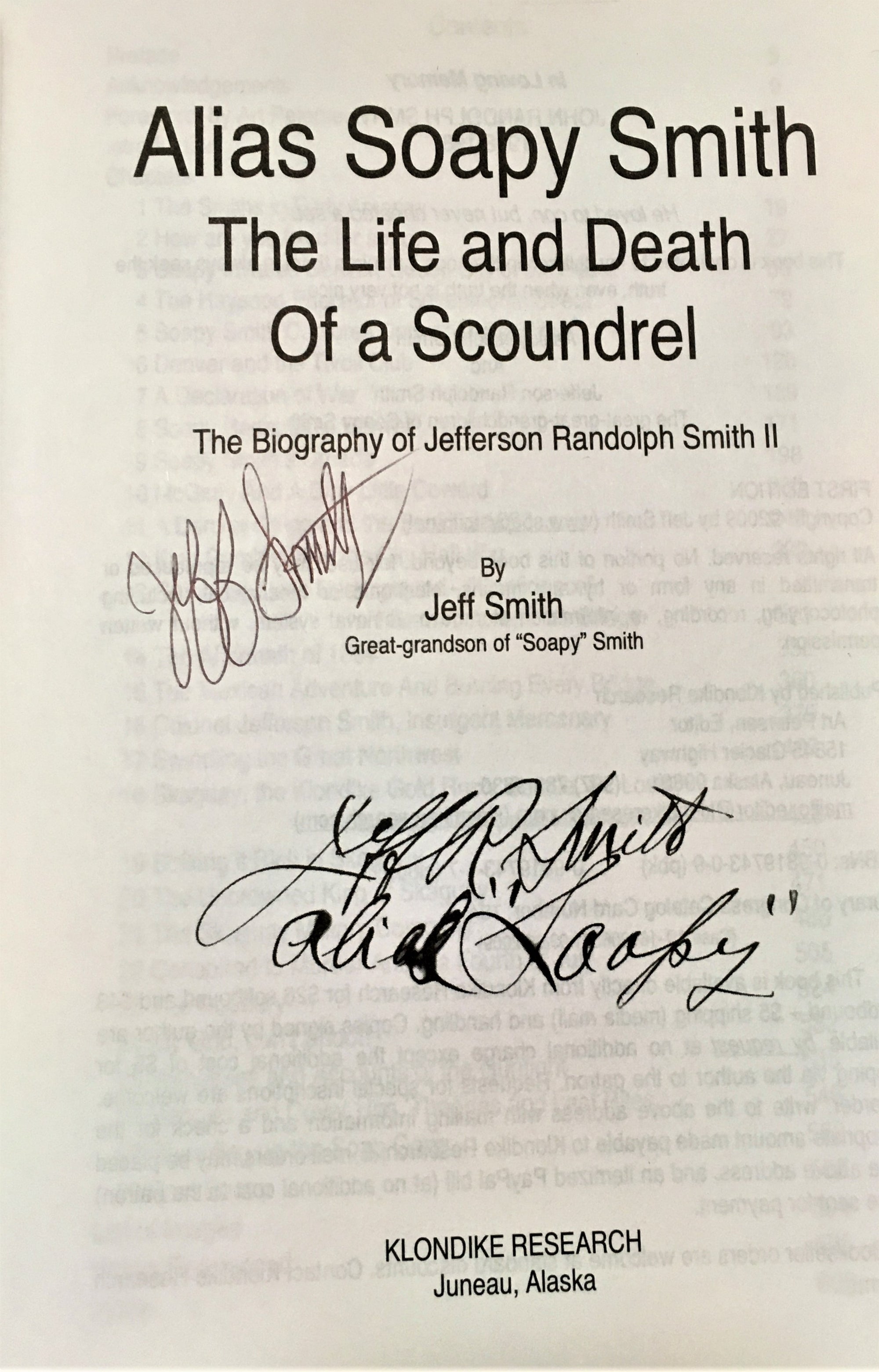 Alias Soapy Smith The Life and Death of a Scoundrel Signatures