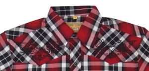 White Horse Apparel Men's Western Embroidered Plaid Shirt