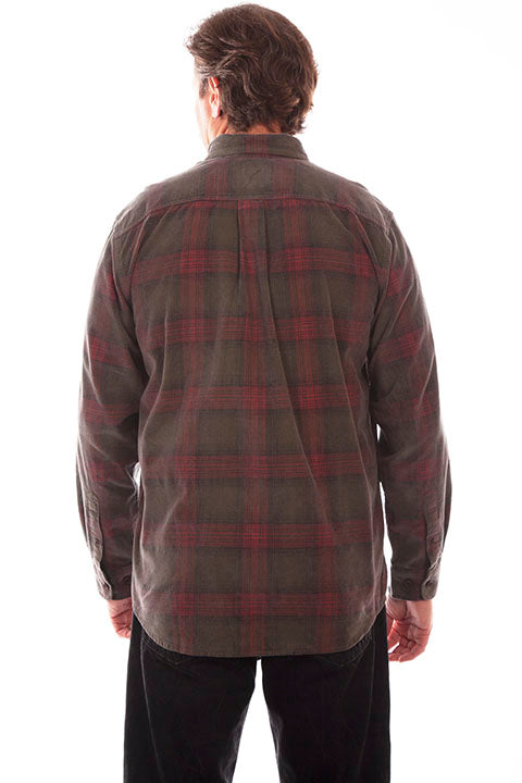 Men's Farthest Point Corduory Plaid Green Front #5263