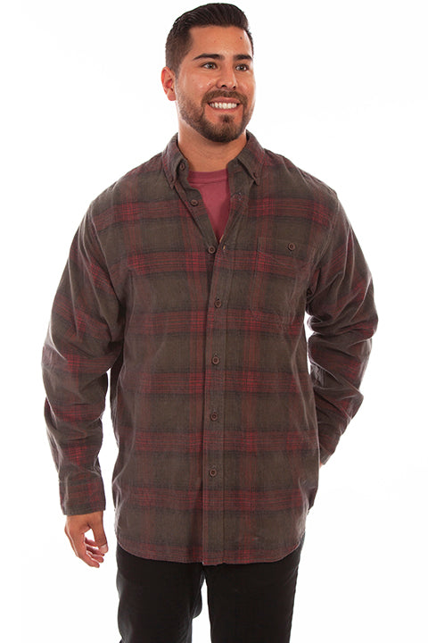 Men's Farthest Point Corduory Plaid Green Front #5263