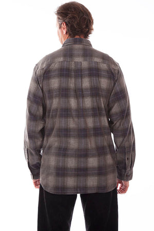 Farthest Point Collecton Corduroy Plaid Navy Charcoal Back