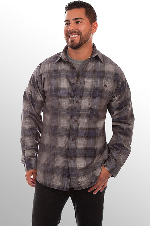 Farthest Point Collecton Corduroy Plaid Navy Charcoal Front