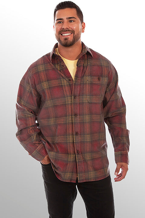 Farthest Point Collection Corduroy Plaid Red Yellow Front