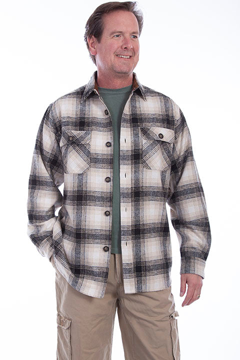 Farthest Point Collection Corduroy  Black White Plaid Front