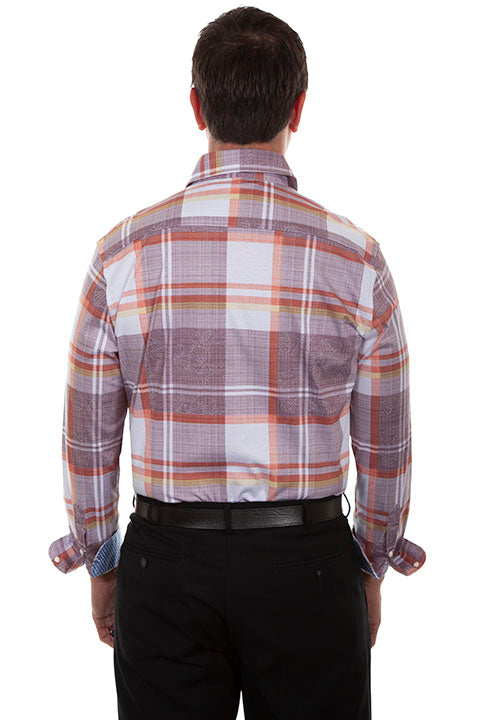 Scully Men's Signature Collection Brown Plaid Shirt Front